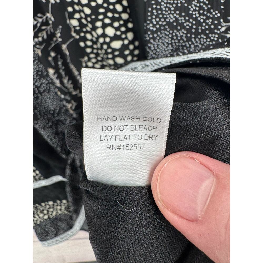 Piper & Scoot Multi Print Lace Trimmed A-Line Dress Women's Medium Black/White‎ - Picture 10 of 12